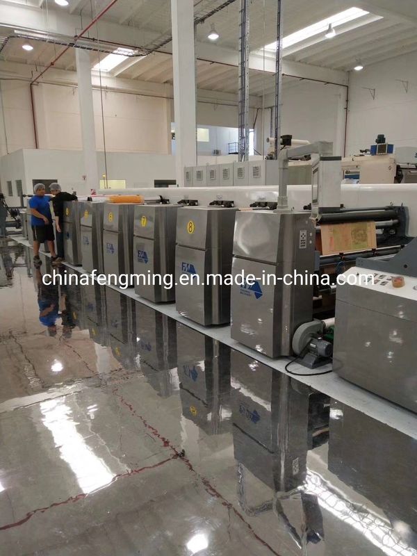 เครื่องพิมพ์กระดาษความเร็วสูง 1350 มิลลิเมตร กระเป๋า / ถ้วย เครื่องพิมพ์ Flexography ด้วย 8 สีและ CE ISO9001