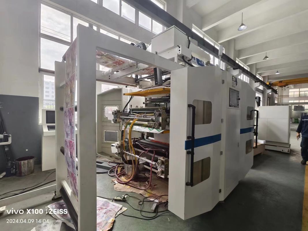 เครื่องพิมพ์ Flexographic แบบตั้งแบบ Cascading สําหรับวัสดุกระดาษที่ไม่เนื้อ