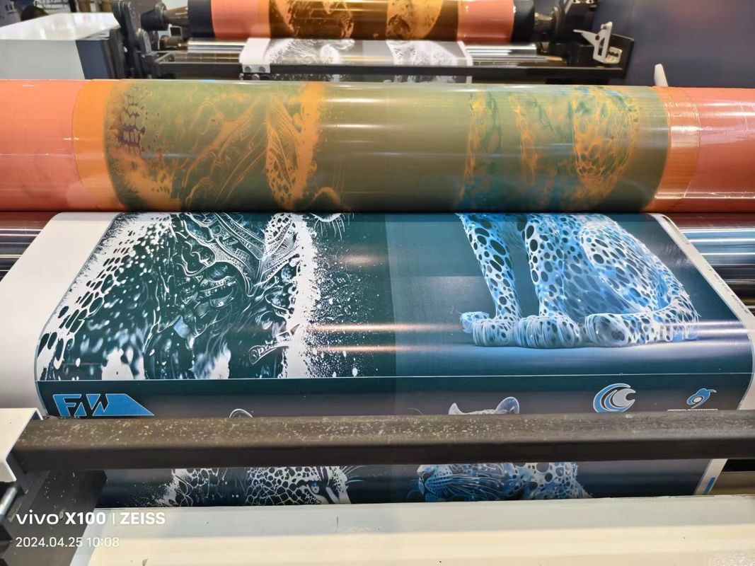 เครื่องพิมพ์แบบ Flexo แบบ Sleeve สําหรับกระบวนการแห้งและลวดแบบพิมพ์แบบหนึ่งขั้นตอน